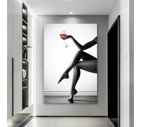 GERRIT Noir et blanc sexy femmes verres à vin rouge affiches impressions moderne toile peinture mur art photos salon décor à la maison 60x90 cm sans cadre
