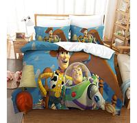 Gerrit Parure De Lit 135x200 cm Adultes Et Enfants Toy Story Imprimé Housse De Couette Doux Hypoallergénique Microfibre Parure Housse Couette 135x200 cm avec Éclair Et Taies D’Oreiller