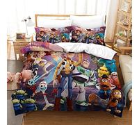 Gerrit Parure De Lit 200x200 cm 3D Toy Story Imprimé Housse De Couette 200x200 cm avec Éclair Et Taies Doux Et Durable Hypoallergénique Housse Couette pour Adultes Et Enfants