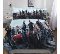 Gerrit Parure De Lit 200x200cm Adultes Et Enfants Fast & Furious Imprimé Housses De Couettes Doux Microfibre Parure Housse Couette avec Éclair Et Taies D’Oreiller