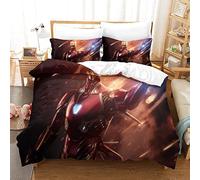 Gerrit Parure De Lit 220x240 cm 3D Iron Man Imprimé Housse De Couette 220x240 cm avec Éclair Et Taies Doux Et Durable Hypoallergénique Housse Couette pour Adultes Et Enfants