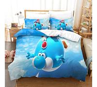 Gerrit Parure De Lit 220x240 cm 3D Sonic Vs Mario Imprimé Housse De Couette 220x240 cm avec Éclair Et Taies Doux Et Durable Hypoallergénique Housse Couette pour Adultes Et Enfants