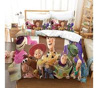 Gerrit Parure De Lit 220x240 cm Adultes Et Enfants Toy Story Imprimé Housse De Couette Doux Hypoallergénique Microfibre Parure Housse Couette 220x240 cm avec Éclair Et Taies D’Oreiller