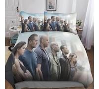 Gerrit Parure De Lit 220x240cm Adultes Et Enfants Fast & Furious Imprimé Housses De Couettes Doux Microfibre Parure Housse Couette avec Éclair Et Taies D’Oreiller
