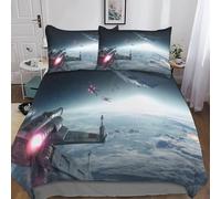Gerrit Parure De Lit 220x240cm Adultes Et Enfants Star Wars Imprimé Housses De Couettes Doux Microfibre Parure Housse Couette avec Éclair Et Taies D’Oreiller
