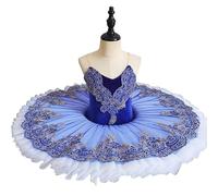 GeRRiT Professionnel Ballet Tutu Filles Bleu Plateau Crêpe Tutu Partie Robe Adulte Femmes Enfant Enfants Ballet Danse Costume,Bleu,140