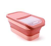 GeRRiT Récipient pliable pour croquettes pour chien et chat, 10 kg, résistant à la moisissure et à l'humidité pour céréales, riz, croquettes (rose), iepo29