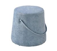 GeRRiT Repose-Pieds Portables avec Cadre en Bois Massif, Style Tabouret Rond, Couleur Unie, Petit et Exquis, Doux et Confortable