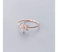 GeRRiT S925 Argent Coréen Style de Mode Tempérament Bleu Diamant Flocon de Neige Bague Simple Creative Full Diamond Jewelry Femmes or, la rose d'or, Réglable
