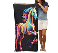 GeRRiT Serviette de Plage Cheval Impression 3D Idée Cadeau pour Enfants Filles Garçons Piscines Plages Sports (4.100x200cm)