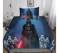 Gerrit Star Wars Housse De Couette Parure De Lit 135x200cm 3D Imprimé Doux Et Microfibre 3 Pièces avec Taies d'oreiller Et Fermeture Éclair pour Enfants Et Adultes