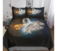 Gerrit Star Wars Housse De Couette Parure De Lit 200x200cm 3D Imprimé Doux Et Microfibre 3 Pièces avec Taies d'oreiller Et Fermeture Éclair pour Enfants Et Adultes