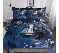 Gerrit Star Wars Housse De Couette Parure De Lit 200x200cm 3D Imprimé Doux Et Microfibre 3 Pièces avec Taies d'oreiller Et Fermeture Éclair pour Enfants Et Adultes