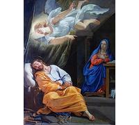 GerRit Tableau sur Toile Photos Poster 58x90cm Sans Cadre Le Rêve de Saint Joseph par Philippe De Champaigne