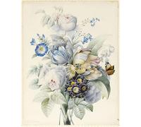 GerRit Tableau sur toile poster 58x90cm sans cadre A Bunch of Flowers with an Imaginary by Pierre Joseph Redouté