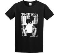 GerRit Technics Teach Them Well Vinyl DJ S39 Mens Cotton Short Sleeved Shirts Black Size XL