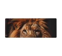 GeRRiT The Lion's Gaze Tapis de souris avec base antidérapante pour jeux et bureau, 30,5 x 80 cm, noir