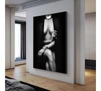 GERRIT Toile d'art corporel moderne et sexy pour femme, affiches de personnages en noir et blanc, décoration murale pour salon, 40 x 60 cm, sans cadre