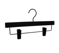 GERSO Cintre à Pantalon Premium Lot de 25 - Bois Noir - revêtement antidérapant - Pinces réglables - 36 cm