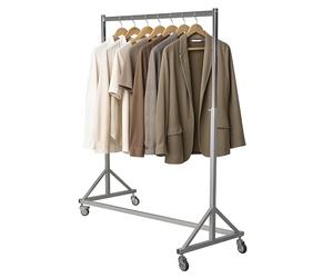 GERSO Portant industriel professionnel sur roulettes réglable en hauteur 115-185 cm très stable charge jusqu’à 150 kg barre chromée avec freins