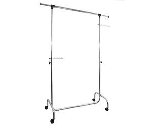 GERSO Porte-manteau professionnel 100 cm avec rails et bras pivotants - Hauteur réglable de 128 à 187 cm - Porte-manteau à roulettes pour une capacité maximale - Stable jusqu'à 50 kg