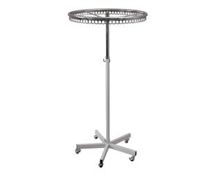 Gerso support-bague pour vêtements sur roues hauteur modulable diamètre: 75 cm revêtement de poudre blanc anneau chromé
