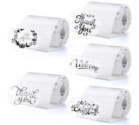 Gersoniel Lot de 700 étiquettes thermiques rondes imperméables pour création de logo, carte de remerciement, emballage de petite entreprise (transparent, rond) - 5,1 cm