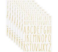 Gersoniel Lot de 8 feuilles d'autocollants en vinyle doré à paillettes pour scrapbooking, boîte aux lettres, tableau, fenêtre, porte, voiture, camion, loisirs créatifs (2,5 cm, 5,1 cm)