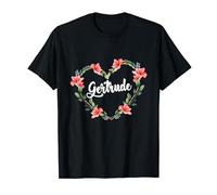 Gertrude Fleur Coeur Personnalisé Nom Gertrude T-Shirt