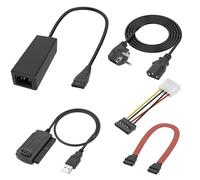 GERUI 1 jeu de câble adaptateur SATA PATA IDE vers USB 2.0 pour disque dur 2,5" 3,5" SSD/CD-ROM/CD-RW/DVD-ROM avec câble d'alimentation pour ordinateur portable de bureau