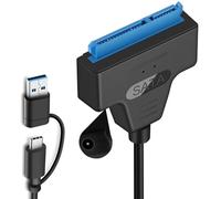 GERUI Câble adaptateur USB 3.0 vers SATA, câble SATA vers USB, 2 en 1 USB C/3.0 vers III, compatible avec disque dur 2,5" et SSD (1 pièce)