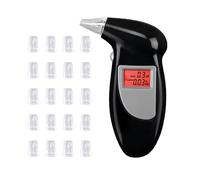 GERUI Éthylotest professionnel portable avec écran LED numérique rapide et précis pour la police avec 20 embouts buccaux