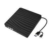 GERUI Lecteur DVD externe, USB 3.0 & Type-C Portable CD DVD +/-RW Graveur Optique Drive DVD Lecteur DVD Externe pour Ordinateur Portable Bureau avec Win11/Win10/Win8/Apple MacPro/MacBook/OS