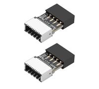 GERUI Lot de 2 adaptateurs internes USB 2.0 9 broches vers type E pour carte mère 3.1 type E femelle vers USB 2.0 9 broches femelle