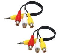 GERUI Lot de 2 câbles adaptateurs jack 3,5 mm vers 3 prises RCA femelles, 22 cm