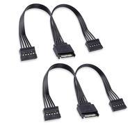 GERUI Lot de 2 câbles répartiteurs SATA Power Y 15 broches mâle vers femelle