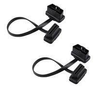 GERUI Lot de 2 rallonges de voiture pour OBD2 16 broches mâle vers femelle Câble plat pour câble plat OBDII Adaptateur de diagnostic Fiche pour Bluetooth WiFi USB Lecteur de code ECU Scanner de code