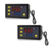 GERUI Lot de 2 régulateurs de température numériques W3230 20 A CC 110-220 V - Thermostat numérique - 50-120 °C - Avec sonde de capteur NTC 10 K.