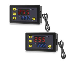 GERUI Lot de 2 régulateurs de température numériques W3230 20 A CC 110-220 V - Thermostat numérique - 50-120 °C - Avec sonde de capteur NTC 10 K.