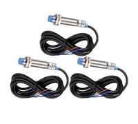GERUI Lot de 3 interrupteurs de proximité inductifs M8 - Pas de blindage - LJ8A3-2-Z/BX - 2 mm - 12-24 VDC 200 mA NPN - Interrupteur de proximité inductif - 3 fils