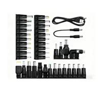 GERUI Lot de 39 adaptateurs d'alimentation CC universels + deux câbles. Convient pour ordinateur portable, ordinateur et audio, TV, etc. 5,5 x 2,1 mm DC Barrel Plug Adapter