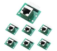 GERUI Lot de 7 fiches RJ45 - Carte de dérivation - 8 broches - Adaptateur réseau horizontal - Testeur réseau avec PCB (prise verticale)