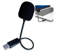 GERUI Mini microphone USB pour PC portable, avec col de cygne et carte son USB, compatible avec Mac, Plug & Play, microphone à condensateur idéal pour le travail à distance et les cours en ligne