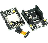 GERUI Module ESP-CAM ESP-32 Micro USB pour carte de développement ESP32-CAM pour carte de développement ESP32-CAM avec caméra OV2640, ESP-CAM-MB ESP-32 4M DC 5 V Dual-Core WiFi Bluetooth, avec Arduino