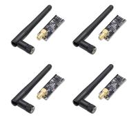 GERUI NRF24L01 Lot de 4 modules d'émetteur-récepteur radio RF 2,4 G 1100 m Peut être appliqué point à point ou former un réseau étoilé avec antenne SMA compatible avec Arduino
