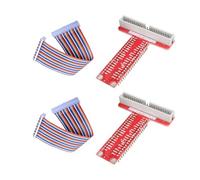 GERUI RPi GPIO Lot de 2 cartes d'extension ruban plat + adaptateur GPIO de type T 20 cm FC40 40 broches avec adaptateur T type GPIO monté sur Raspberry Pi 3 2 B+