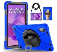Gerutek Coque Antichoc pour Lenovo Idea Tab 11 Pouces 2025/Tab K11 Gen 2/Tab M11/Xiaoxin Pad 11"/Moto Pad 2026/Pad 60 Neo, Étui Armure Robuste avec Support Rotatif à 360°, Dragonne & Bandoulière, Bleu
