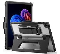 Gerutek Coque Antichoc pour Microsoft Surface Pro 12 (2025 Modèles), 12 Pouces, Étui Robuste avec Support, Bragonne et Bandoulière, Porte-Stylet, Compatible Type Cover Clavier, Noir/Transparent