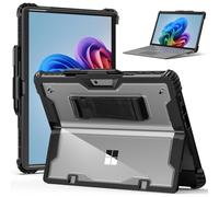 Gerutek Coque Antichoc pour Microsoft Surface Pro 13"/Pro 11/Pro 10/Pro 9 (2026/2024/2022), Étui Robuste Compatible avec Support, Type Cover Clavier, Bragonne et Bandoulière, Porte-Stylet, Transparent