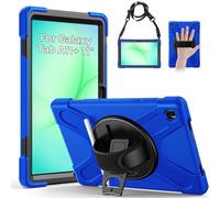 Gerutek Coque Antichoc pour Samsung Galaxy Tab A11 Plus 11" 2025, (SM-X230/X235/X236B), Étui Robuste avec Support Rotatif, Dragonne et Bandoulière, Porte-Stylo, Housse pour Galaxy Tab A11+ Plus, Bleu